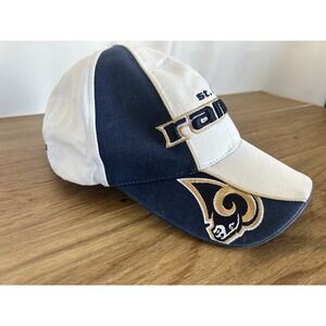 Vintage NFL St. Louis Rams Reebok Hat Blue White Gold Adjustable strap back